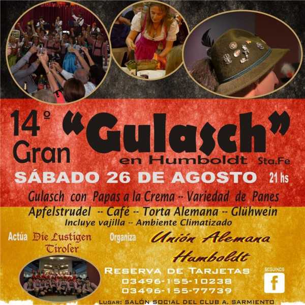 26 de Agosto 14° Gran Gulasch en Humboldt la gran fiesta Alemana de la Región