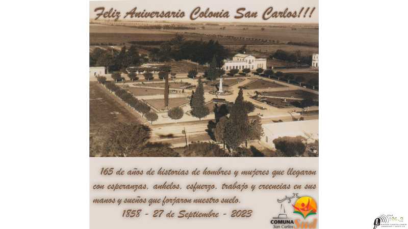 San Carlos Sud celebra hoy sus 165° aniversario
