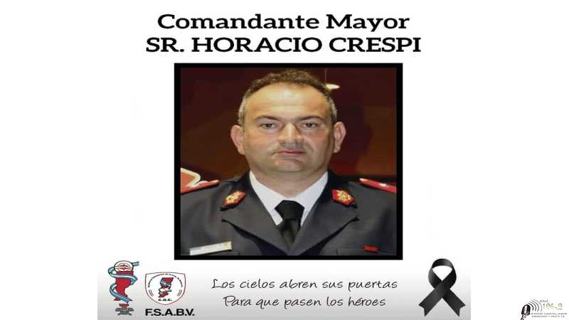 Federación Santafesina de Asociaciones de Bomberos Voluntarios siente fallecimiento de Comandante Mayor Sr. HORACIO CRESPI.