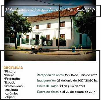 TERCERA CONVOCATORIA DE ARTE PARA ASOCIADOS “HÉCTOR BORLA” 2017