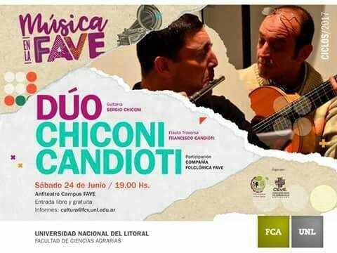 Duo Chiconi -Candioti  sabado en la FAVE 