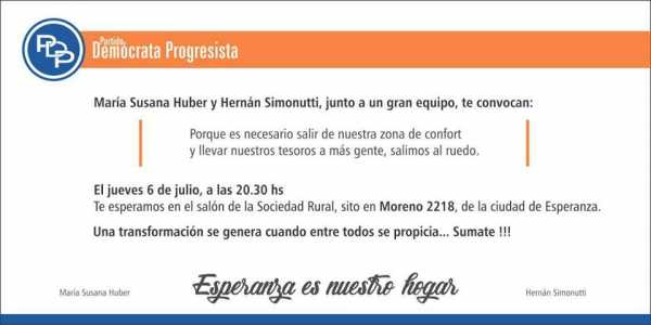 PDP Presentan este jueves en Moreno 2218 a Maria Susana Huber-Hernan Simonutti