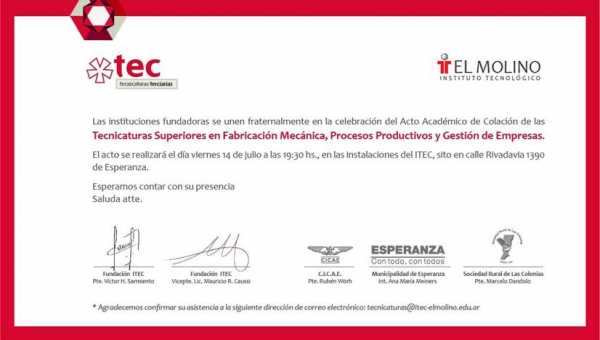 Viernes acto Academico Colación Tecnicaturas Superiores ver aqui nombres alumnos