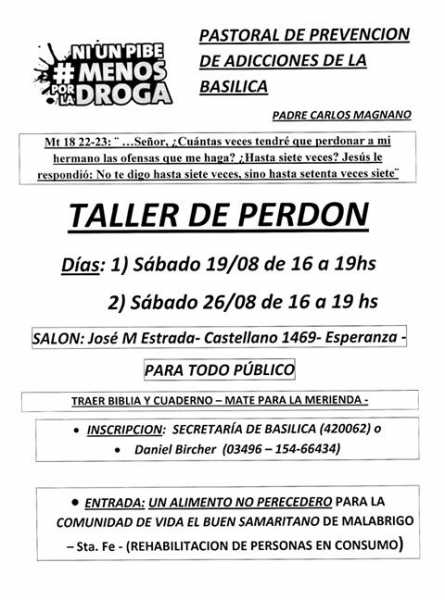 Ni un pibe menos x la droga importante taller en Esperanza
