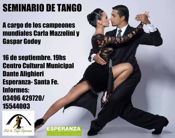 Llegan Carla Mazzolini y Gaspar Godoy campeones mundiales a dar seminario de tango