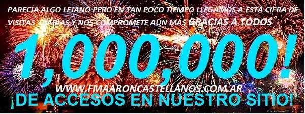 Llegamos a 1.000.000 de visitas en esta pagina en muy poco tiempo