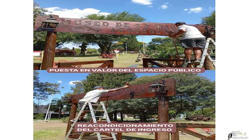 Se realizan tareas en parque de la Agricultura sección Maquinas antiguas