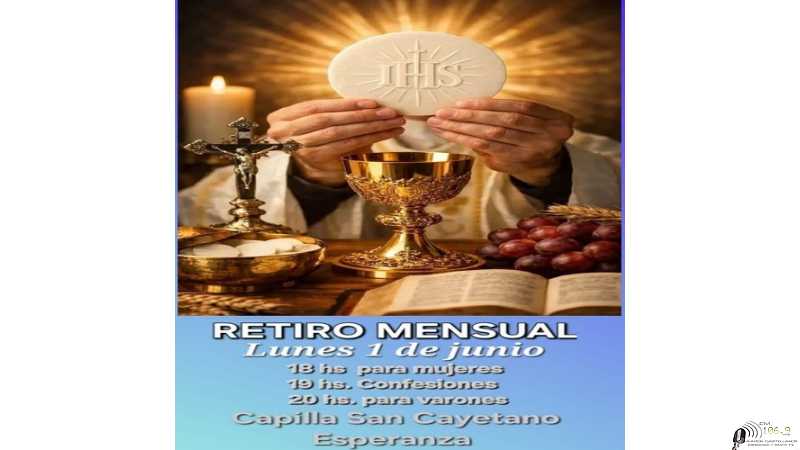 En San Cayetano invitan el lunes 1° de junio al retiro mensual