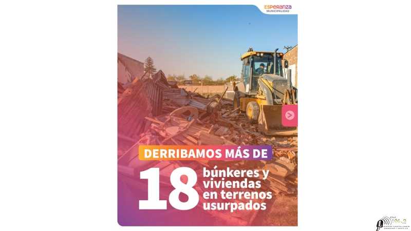 SEGUIMOS FIRME El municipio derribó un nuevo rancho en el asentamiento Oeste, ya son 18 estructuras derribadas