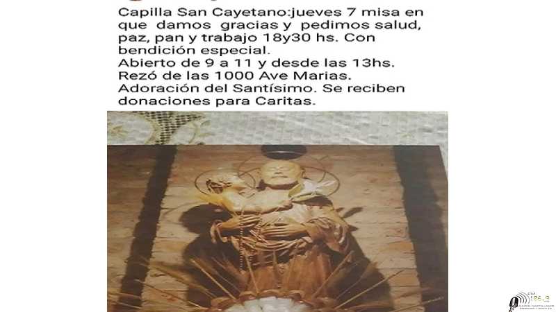 7 de Mayo invitan a Sta Misa en San Cayetano