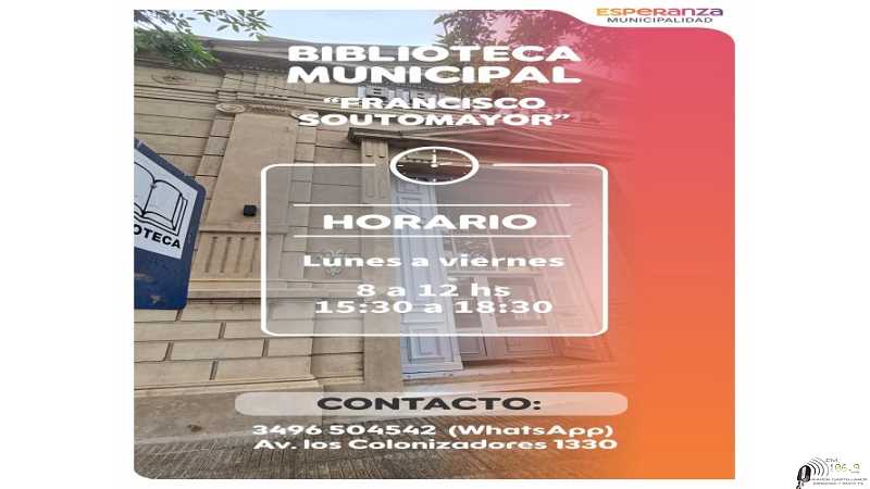 Nuevos horarios de la Biblioteca Municipal