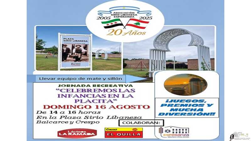 Domingo 16 Agosto placita Sirio Libanesa celebran Dia del niño
