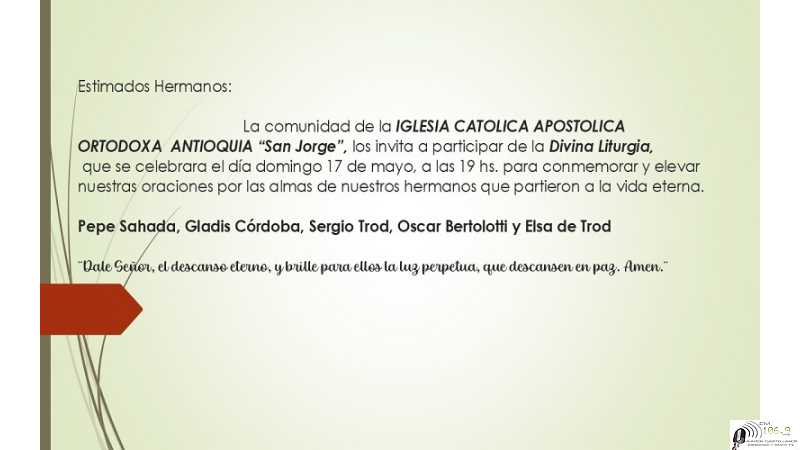 Divina Liturgia en Iglesia San Jorge