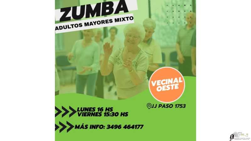 Vecinal Oeste brinda clases de zumba