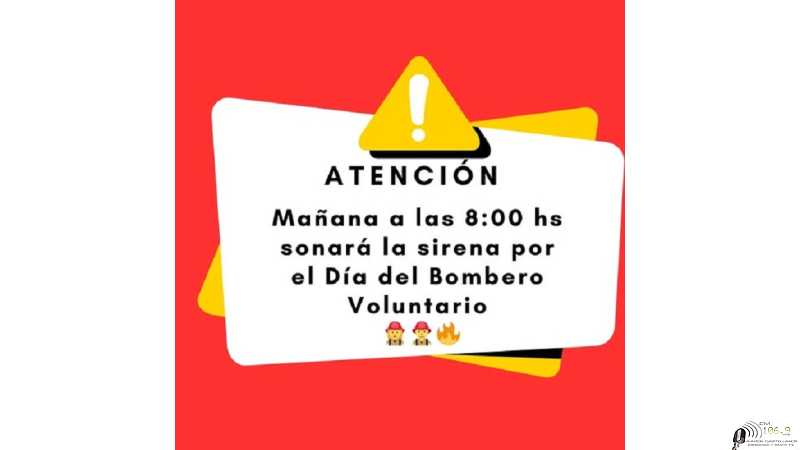 Mañana celebran Dia de los Bomberos habra toque de sirena a las 8 horas