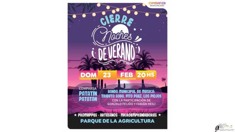 Domingo 23 febrero te invita la Municipalidad de Esperanza