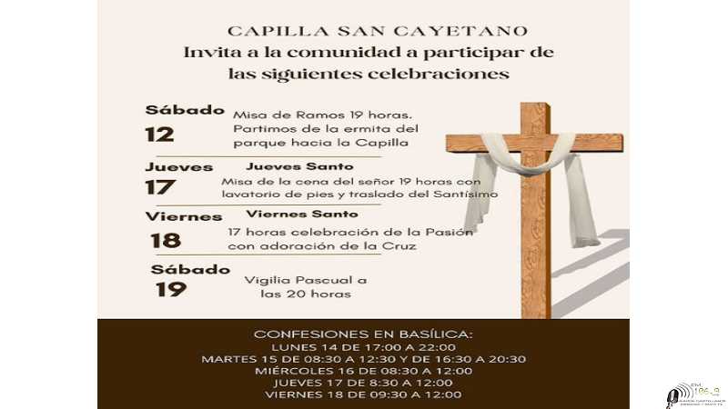 Aqui Capilla San Cayetano con horarios y las celebraciones proximos dias