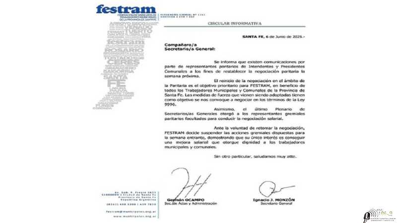 Comunicado de Festram