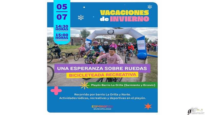 Sábado 5 junio bicicleteada en vacaciones