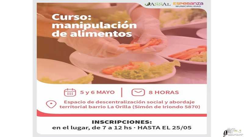 ¡Ahora el Curso de Manipulación de Alimentos vas a poder realizarlo en los espacios descentralizados de la municipalidad