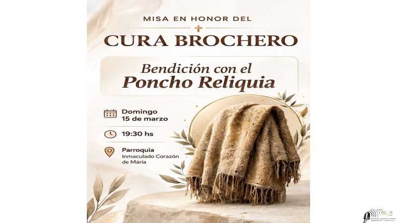 Invitan a participar domingo 15 de marzo 19, 30 homenaje al Cura Brochero
